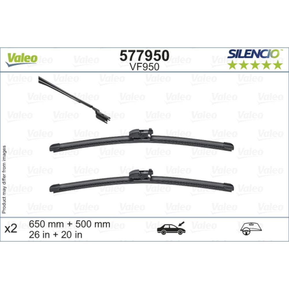 Valeo Silencio FB VF950 torkarblad 2 st. 65 + 50 cm
