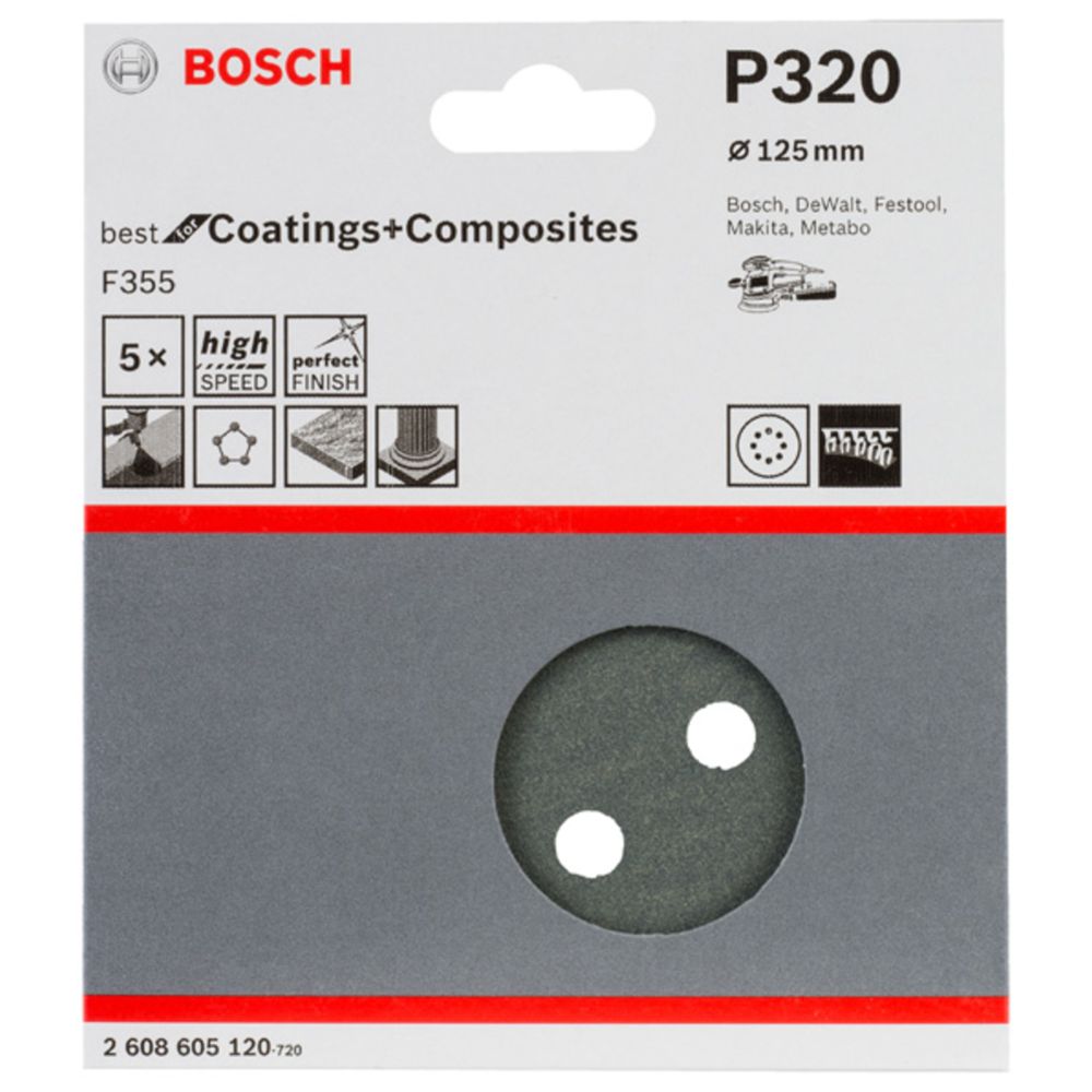 Bosch hiomapyörö koville materiaaleille Ø125 mm K320 5 kpl