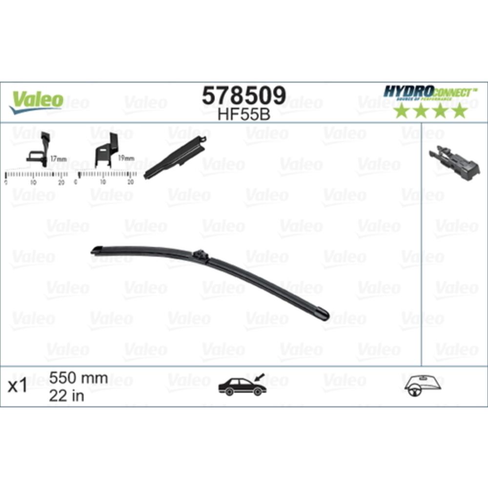 Valeo HydroConnect HF55B pyyhkijänsulka 58 cm