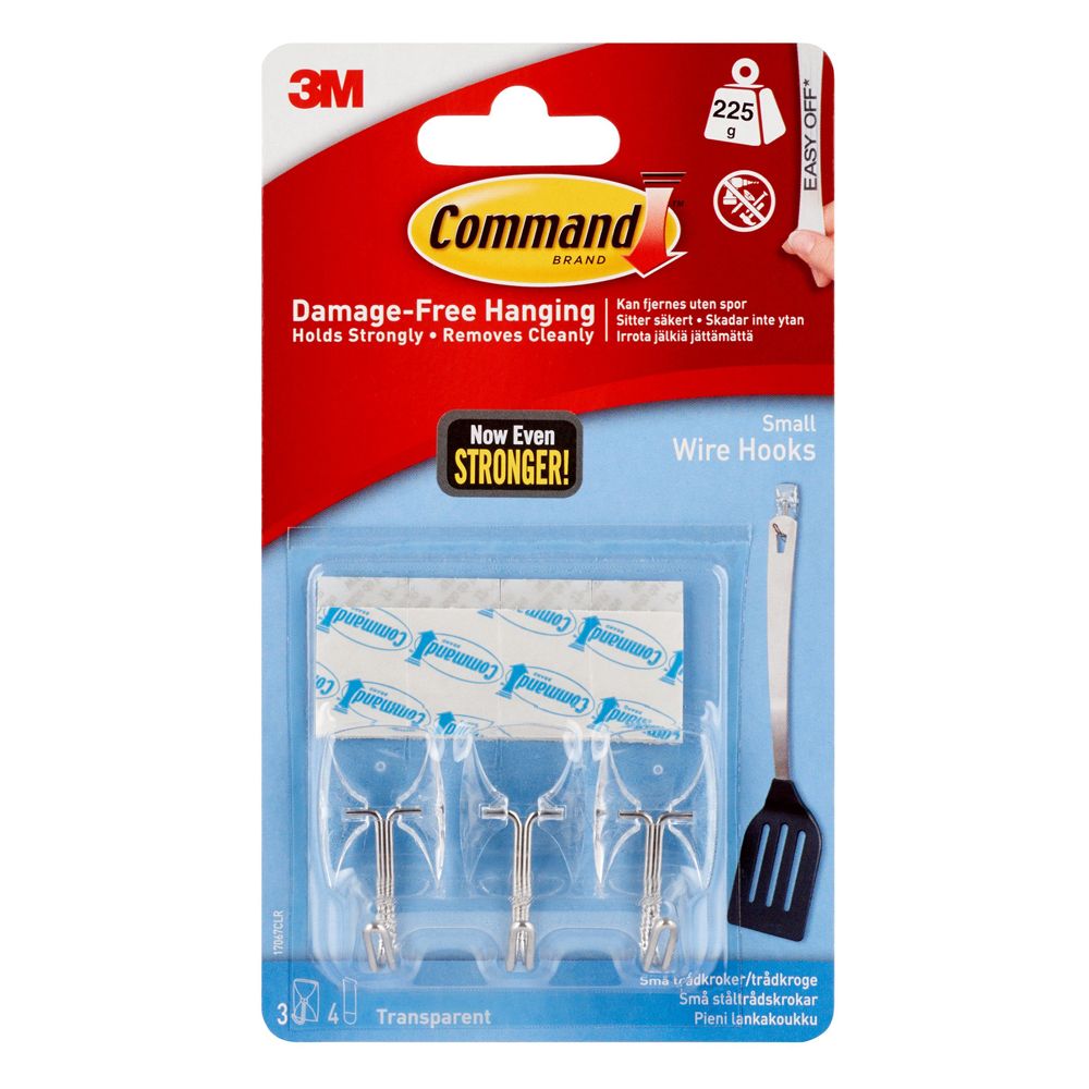 3M Command 17067 koukku 19 x 30 mm 3 kpl kirkas