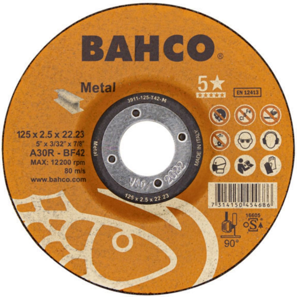 Bahco 3911-125-T42-M kapskiva 125 x 2,5 mm metall