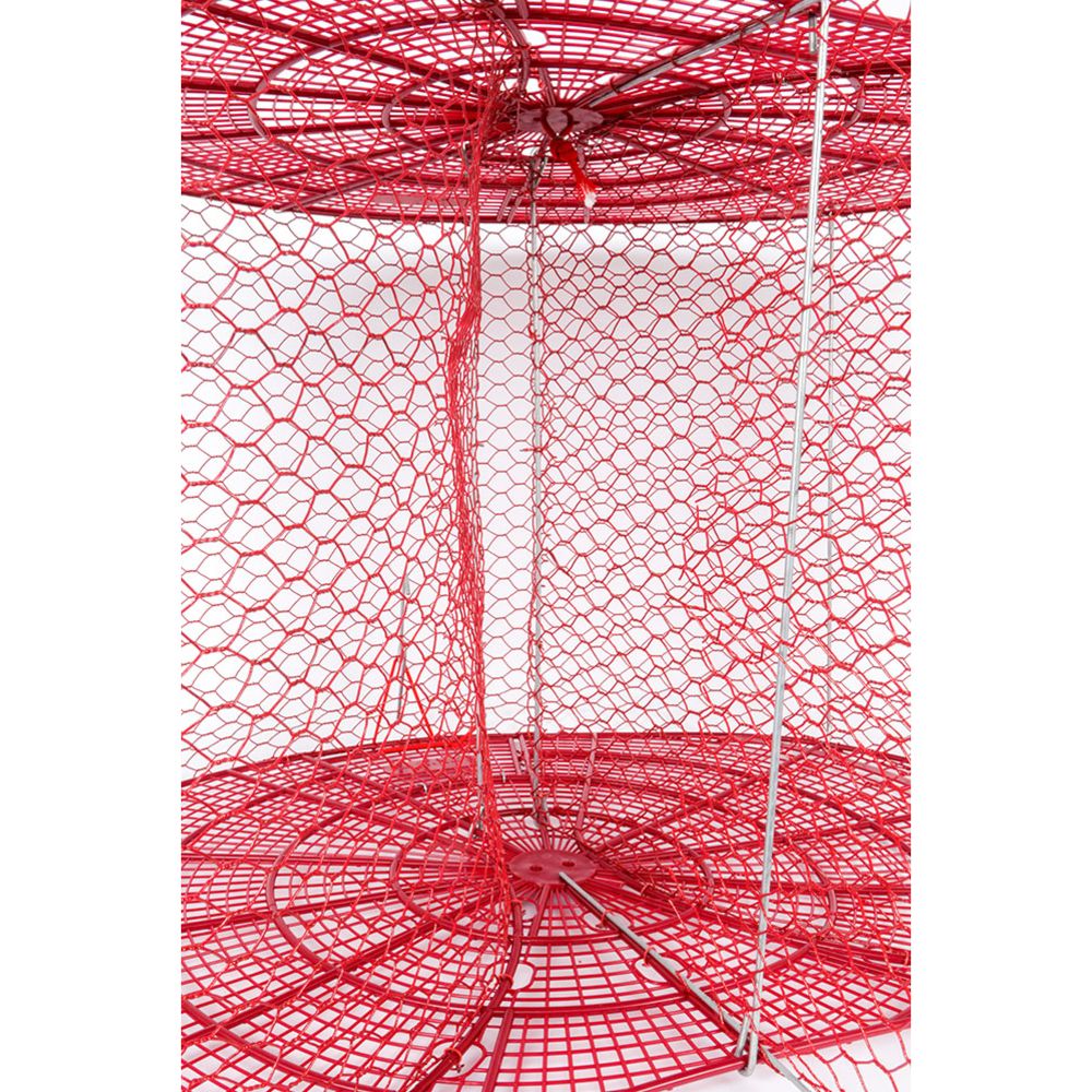 Fishnet mjärde med en ingång, vinylbelagd röd