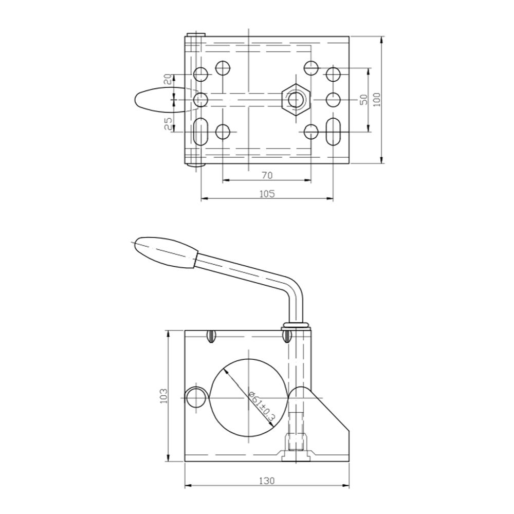 Nokkapyörän kiinnike ø60mm putkelle