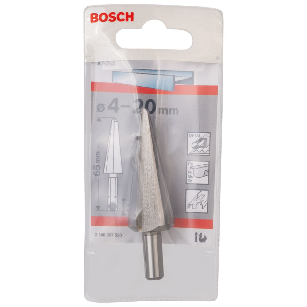 Bosch koonuspuur HSS Sheet Metal 4-20 mm, 65 mm 1/4"