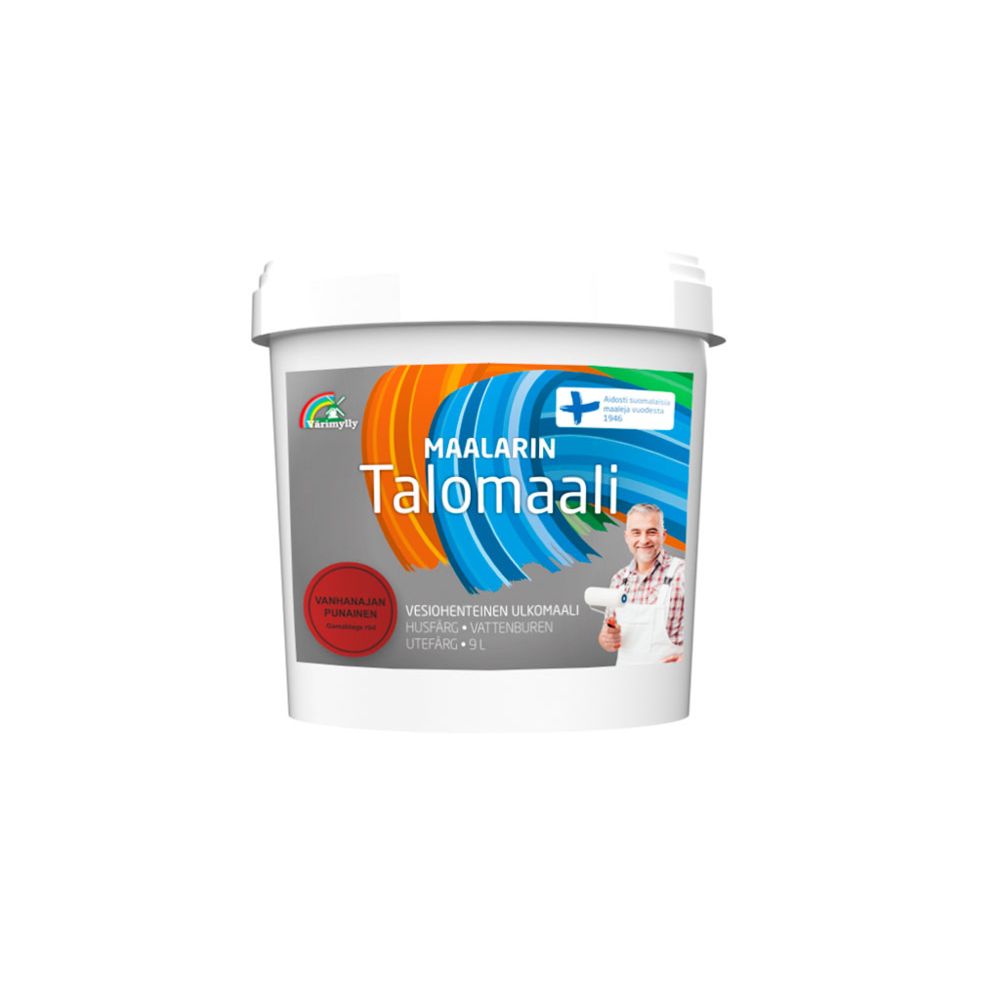 Värimylly Maalarin talomaali-husfärg, gammaldagsröd, 9 l