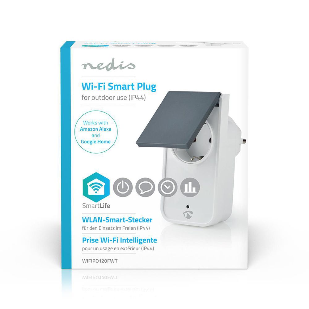 Nedis SmartLife älypistorasia IP44 energiankulutusmittarilla