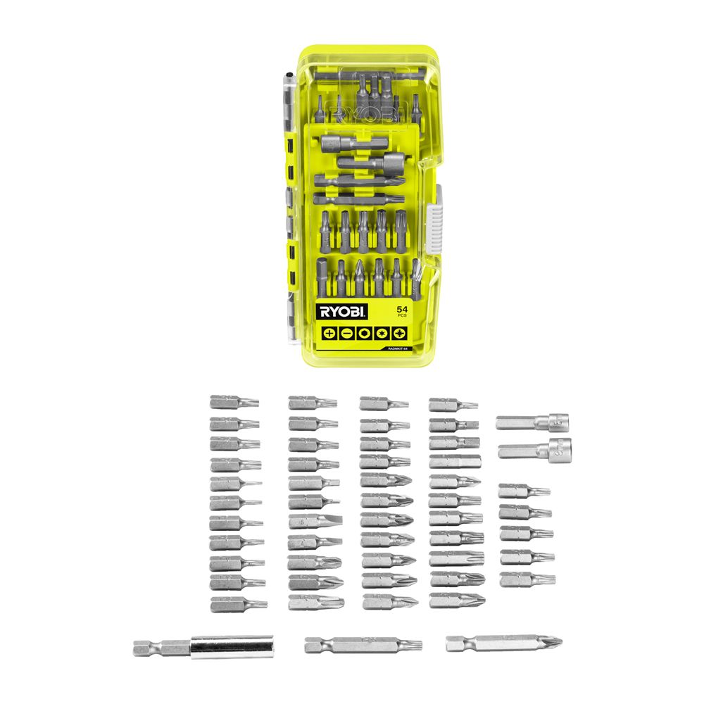 Ryobi RADMKIT-54 kruvikeeraja otsikute komplekt, 54 osa