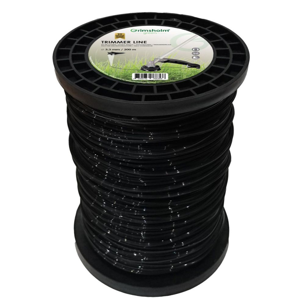 Grimsholm Green trimmerin siima tähtikuvio 3,3 mm x 200 m, musta