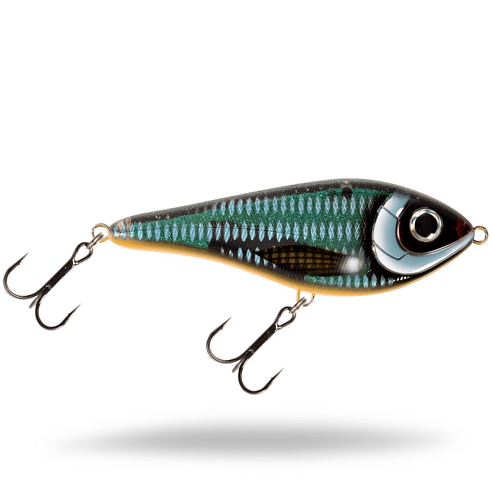 Strike Pro Buster Swim Jr 10,5 cm 40 g uppoava jerkki väri: G. Motoroil Pike UV