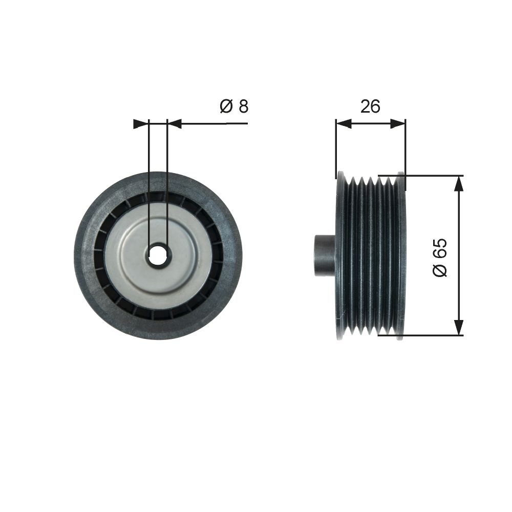 Styrrulle, multiribbrem 30-04728