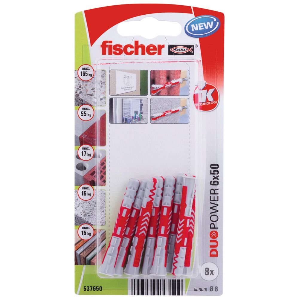 Fischer DuoPower universalplugg 6 x 50 mm 8 st.