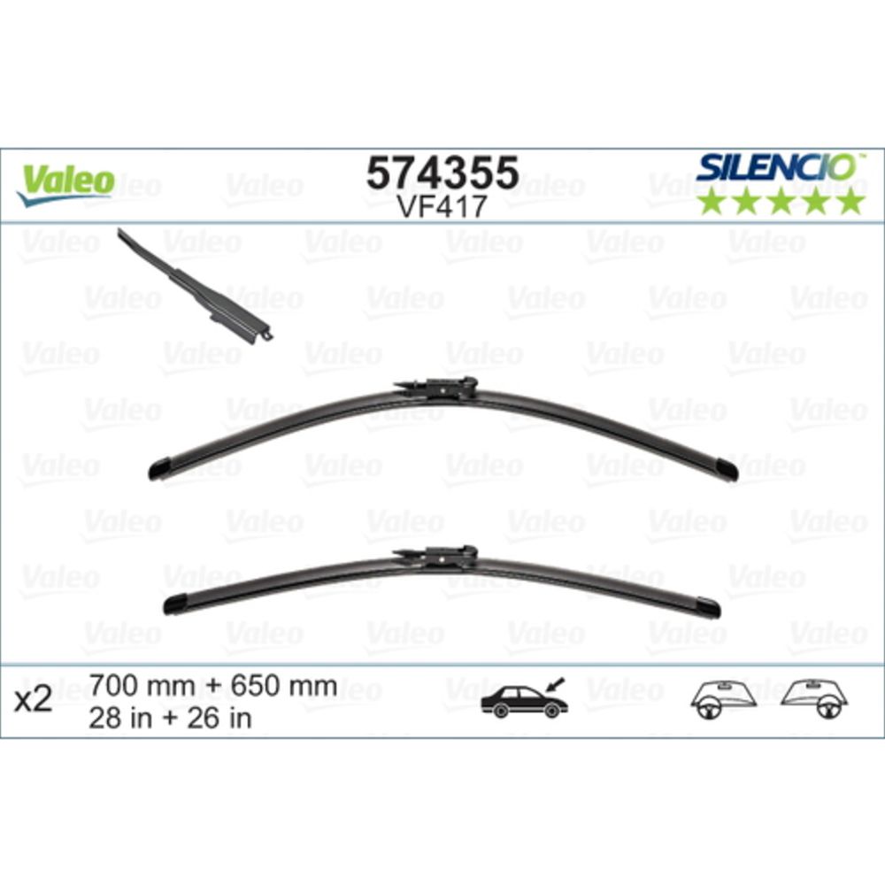 Valeo X-trm/AeroTwin VM417/VF417/A100S torkarblad 2 st. 70 + 65 cm