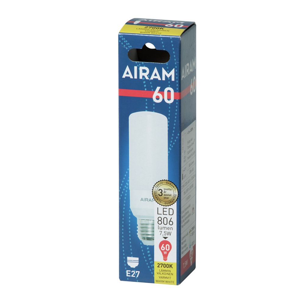 Airam LED Tubular lamppu E27 7W 2700 K 806 lm