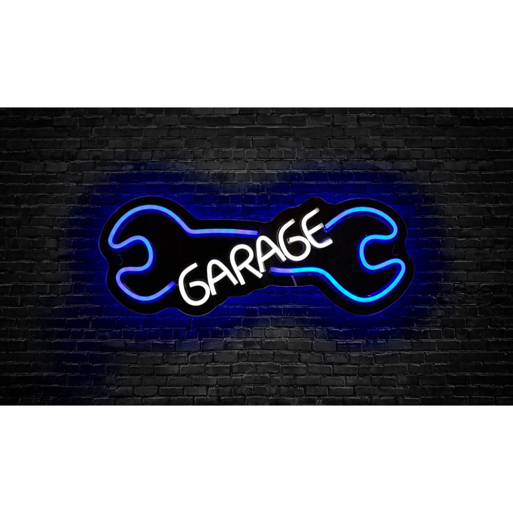 Berg neoon valgusreklaam ''Garage'', 40 x 16 cm, sinine