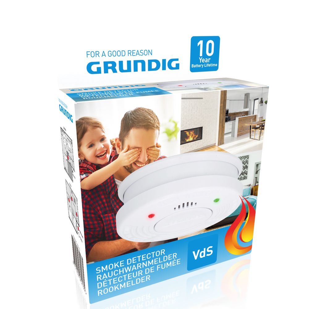 Grundig optisk brandvarnare med 10 års batteri