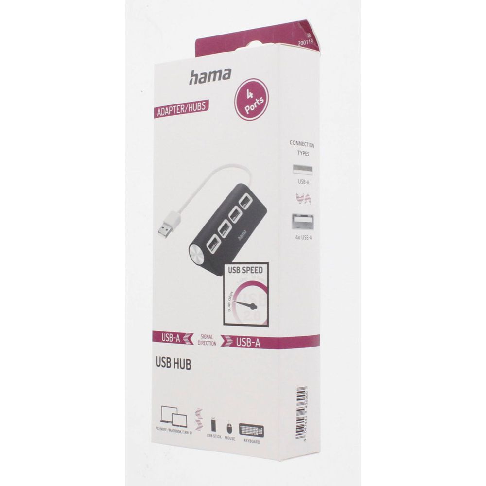 Hama USB-hubi 4-porttinen jakaja USB 2.0