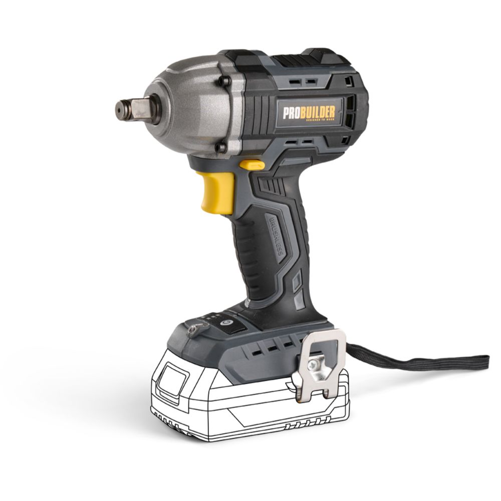 Probuilder batteridriven slagmutterdragare borstlös 18V 500 Nm utan batteri