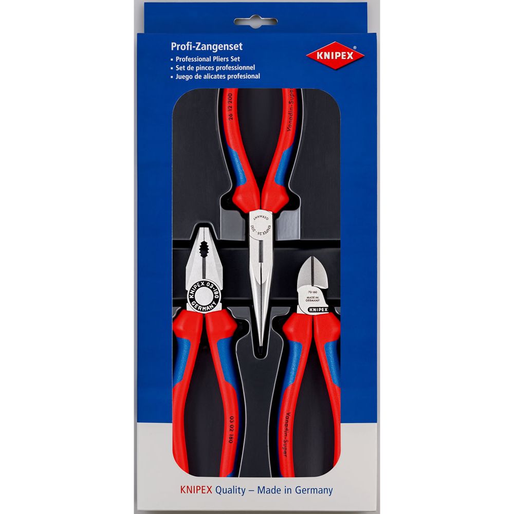 Knipex 00 20 11 universalt tångset 3 delar
