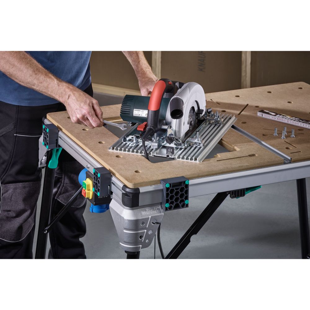Wolfcraft® kiinnitusplaat multifunktsionaalse töölaua elektritööriistadele