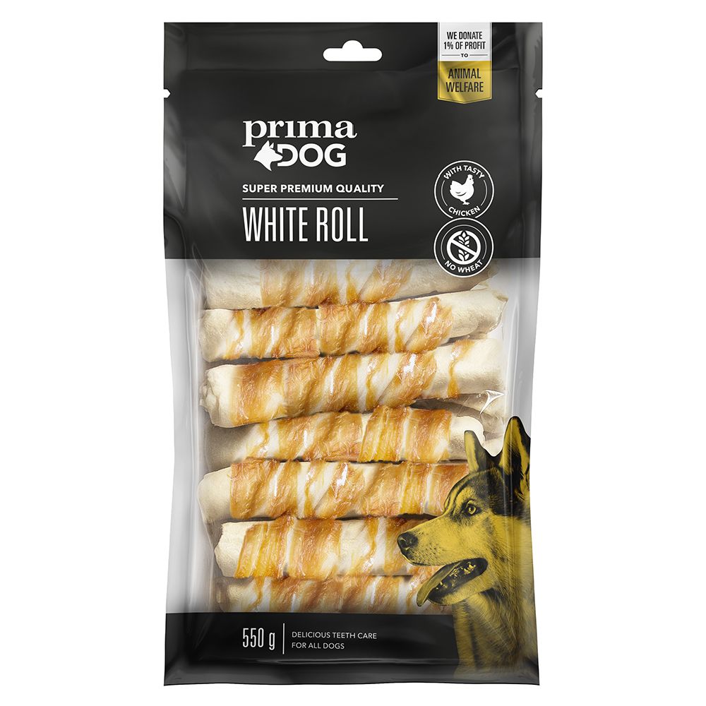 PrimaDog tuggrulle med kyckling 13 cm 550 g, 15 st.