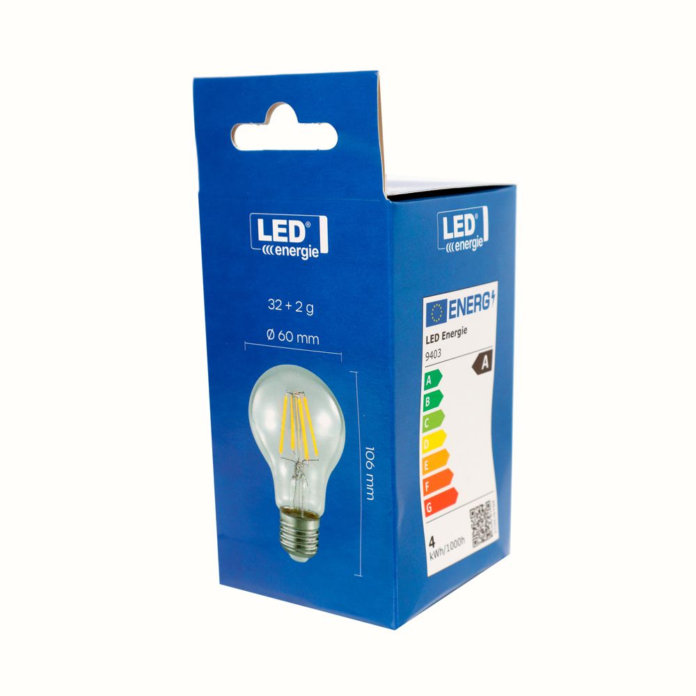 Led Energie A60 LED-lampa 4W 3000K E27