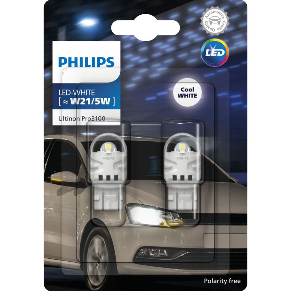 Philips Ultinon PRO3100 W21/5W LED-polttimopari, valkoinen
