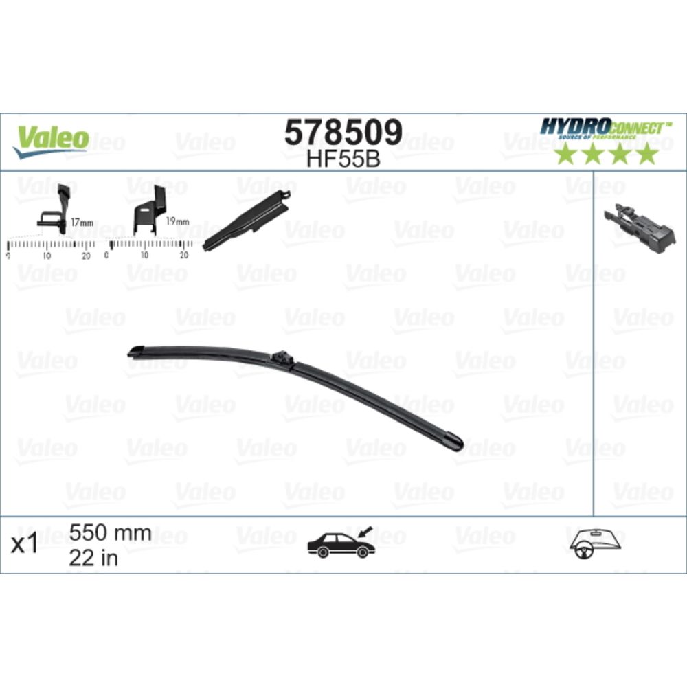 Valeo HydroConnect HF55B pyyhkijänsulka 58 cm