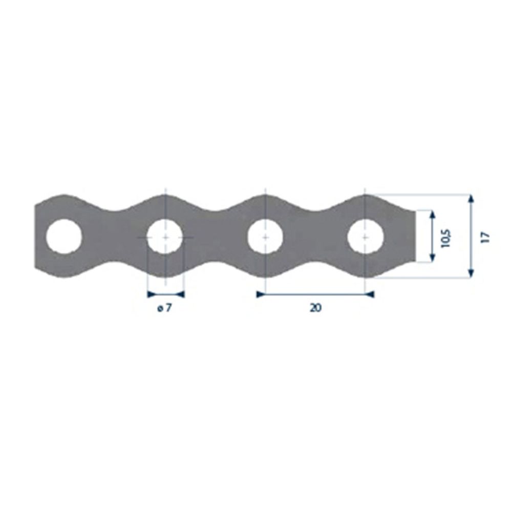 Hålband förzinkat, profil 17 mm 10 m ø 7 mm