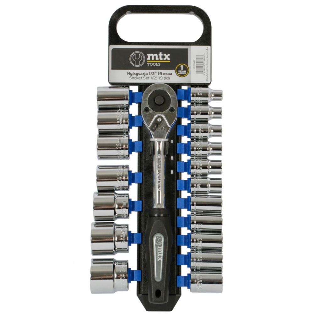 MTX Tools Basic hylsysarja 1/2" 8-32 mm 19 osaa