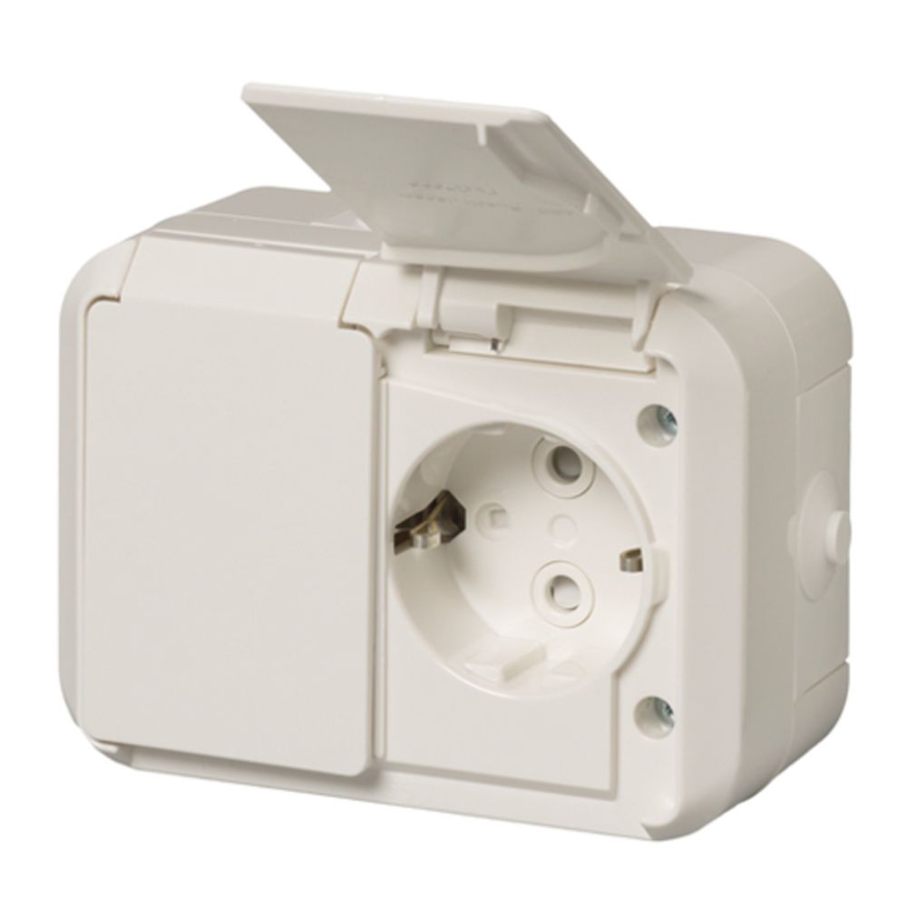 ABB Kosti 2-osaline pistikupesa, IP44, valge