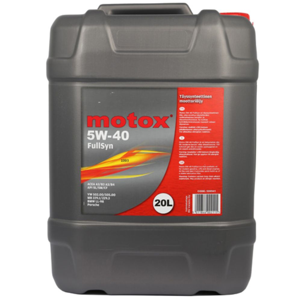 Motox Synthetic Technology 5W-40 SM/CF 20 l moottoriöljy