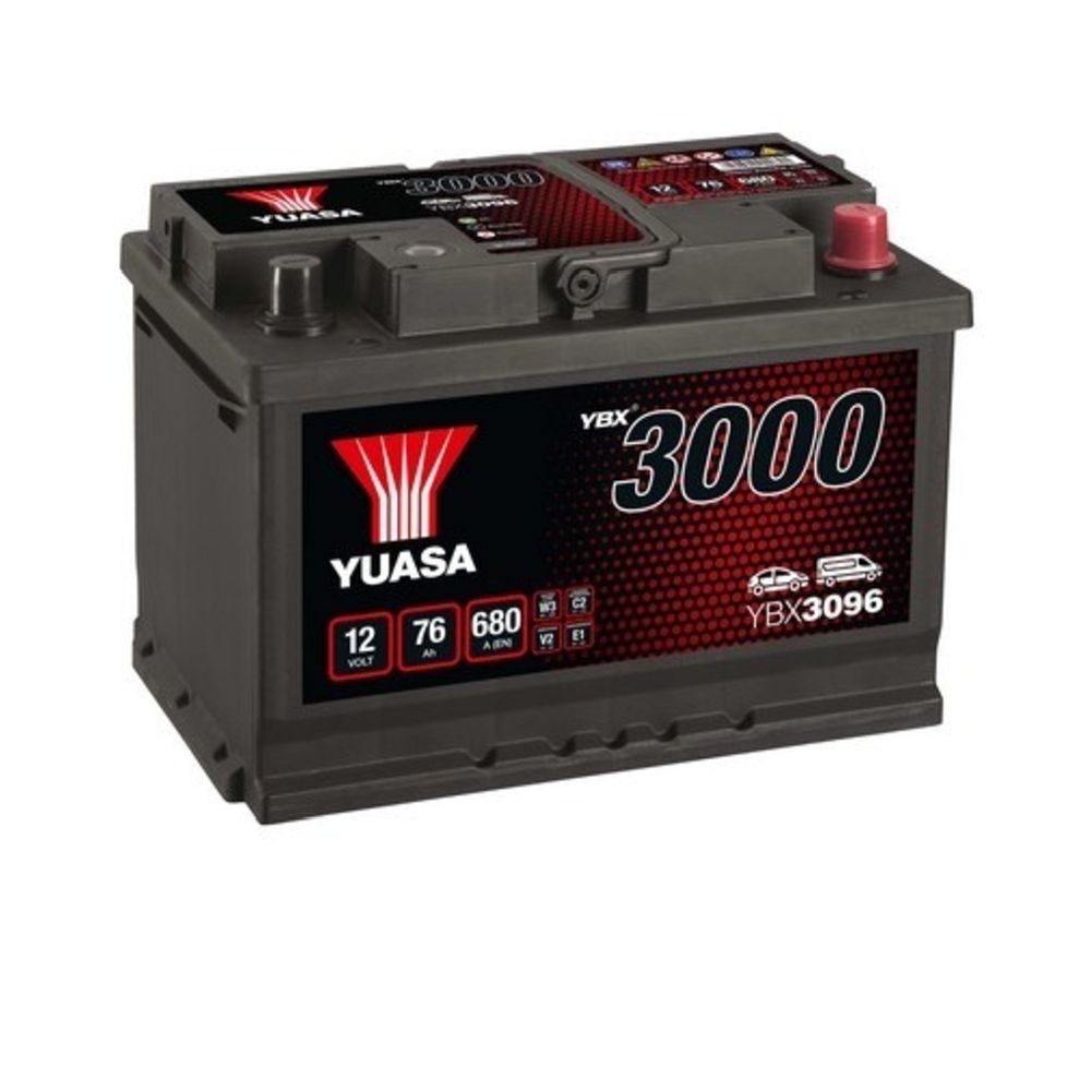 Yuasa YBX3096 76Ah / 680A akku P278 x L175 x K190 -+