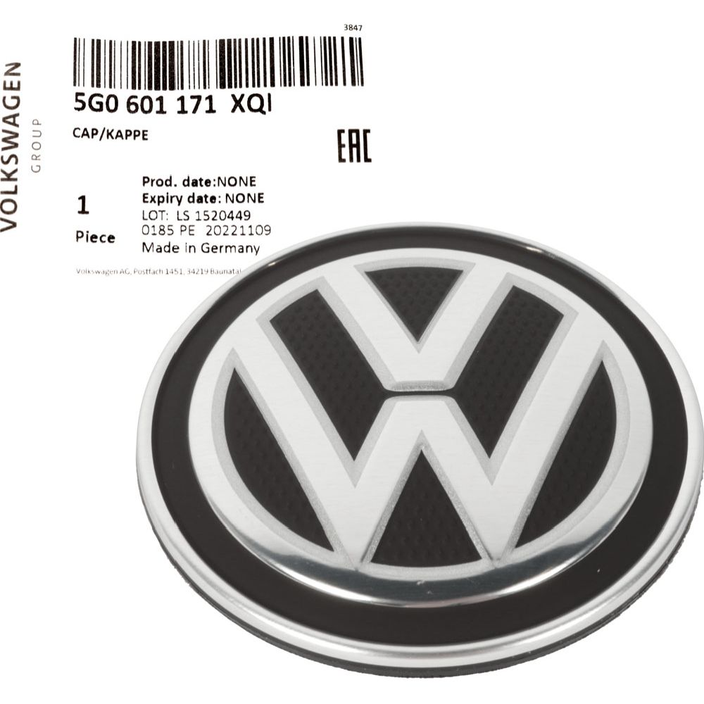 Vanteen keskiömerkki ø65mm VW kromi/musta alkuperäinen