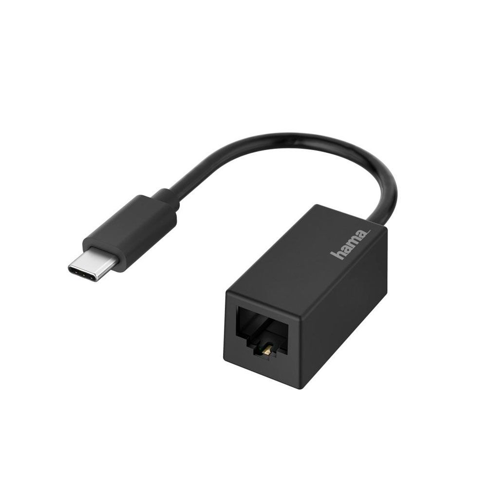 Hama Verkkoadapteri, RJ45 naaras - USB-C uros, USB 3.1 Gen 1, 1 Gbit/s