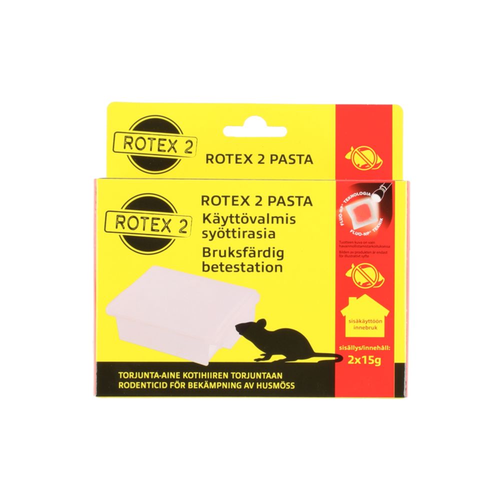 Rotex-2 hiiren syöttirasia 2 x 15 g pastasyötti
