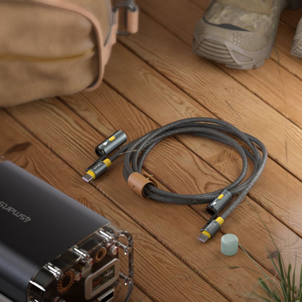 4Smarts Explorer 3 in 1 USB-C-kabel 240 W 1,5 m svart