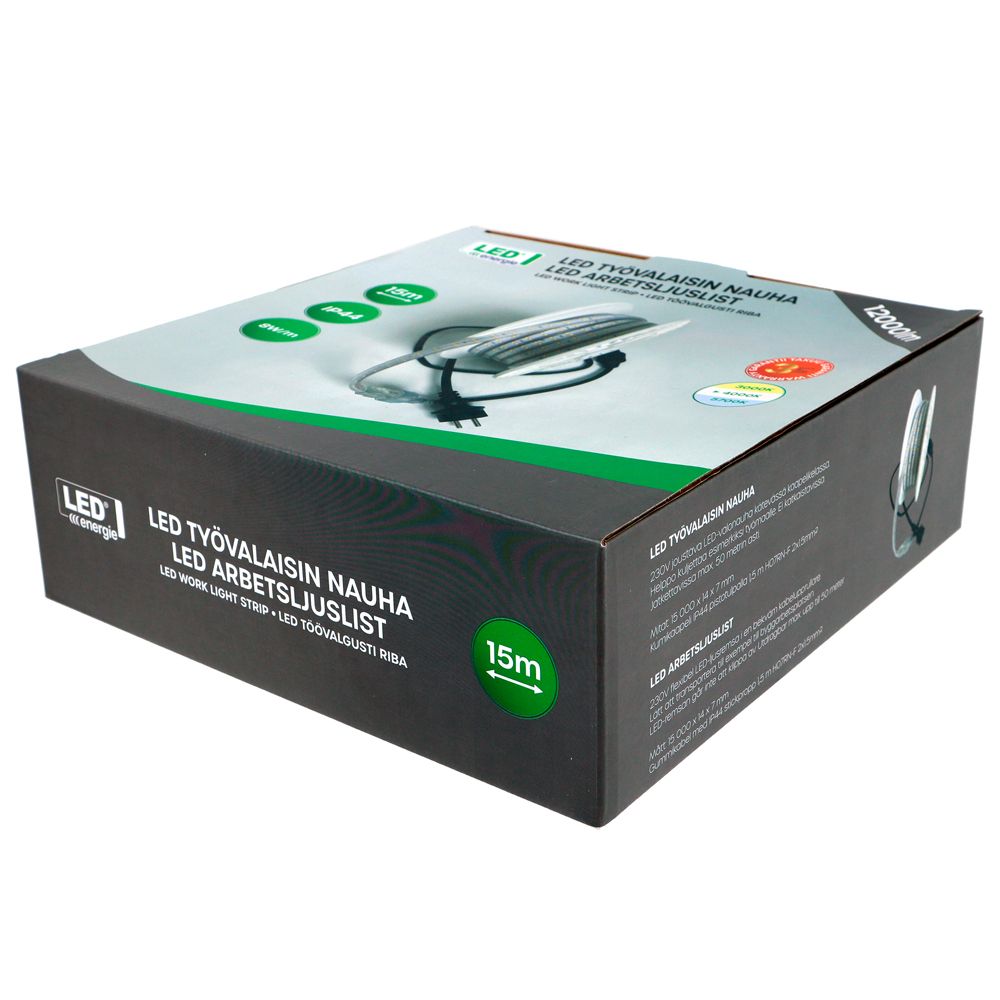 Led Energie ljuskabel 230 V 15 m 12 000 lm