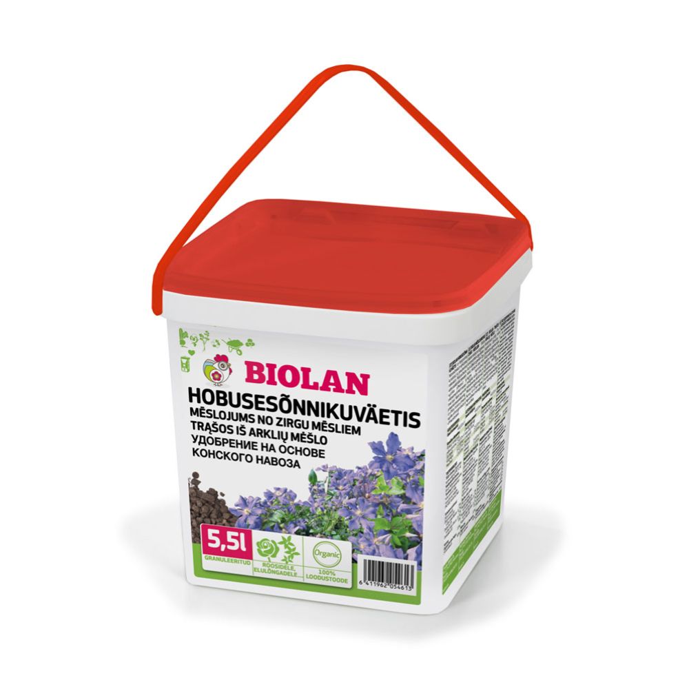 Biolan hobusesõnnikuväetis ämbris, 5,5 l