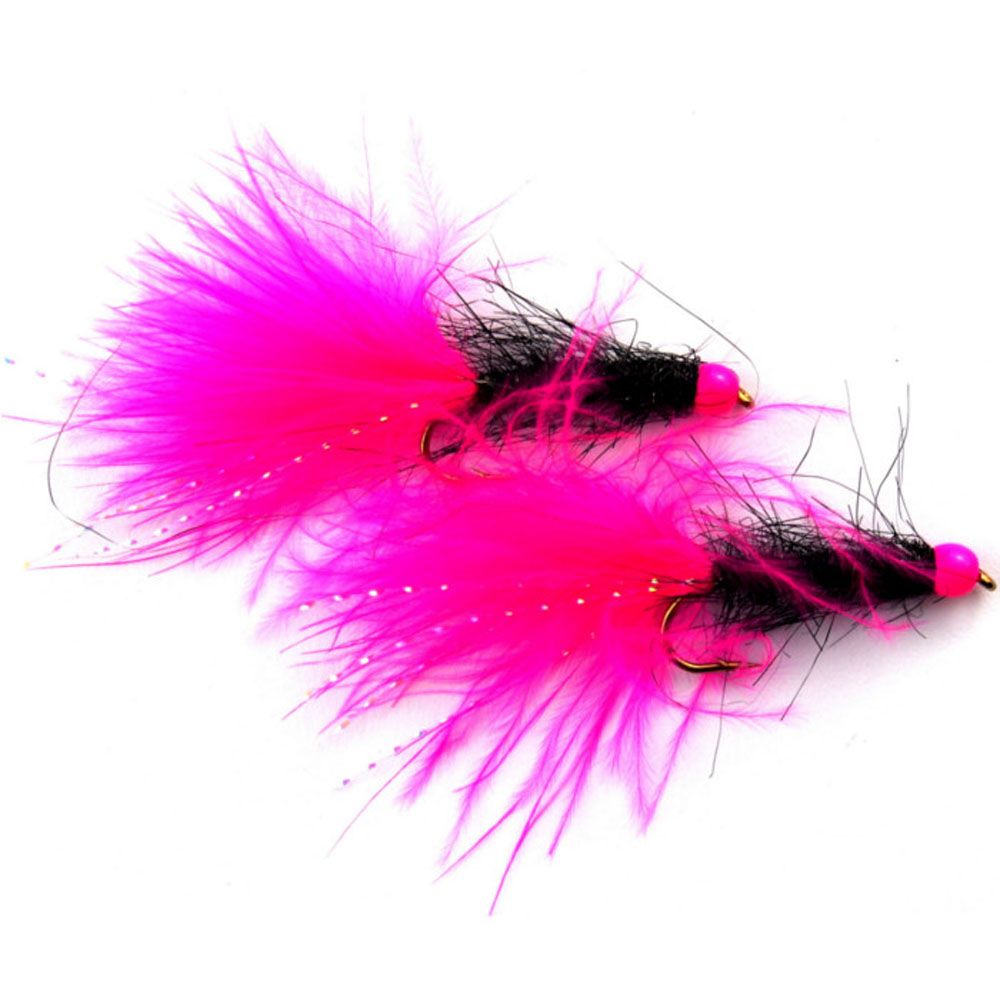 Eumer leech streamer rosa/svart #8 2 st.