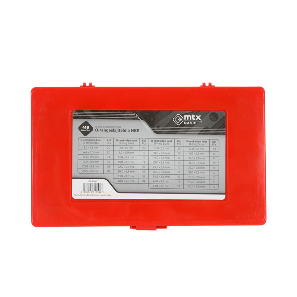 MTX Basic rõngastihendite komplekt, 419 tk