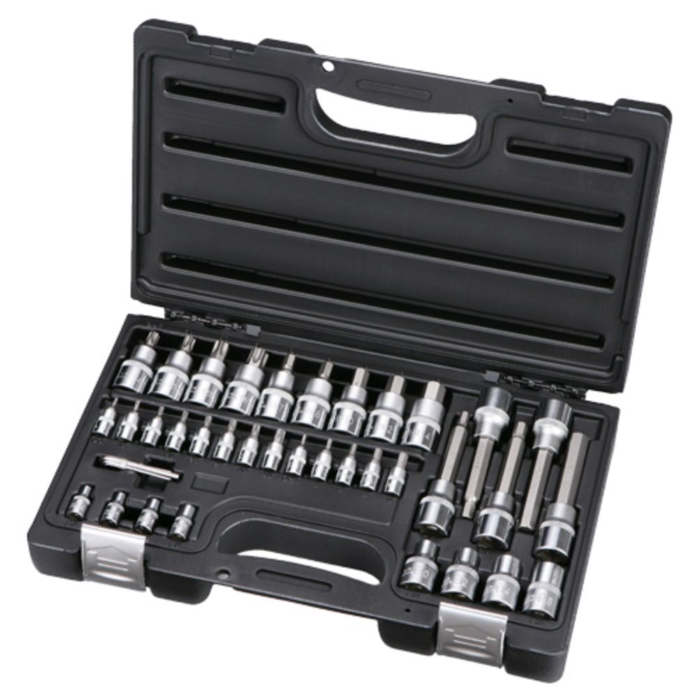 MTX Tools torx- och insexbitshylsor och E-torxhylsor 1/4" & 1/2" 40 delar