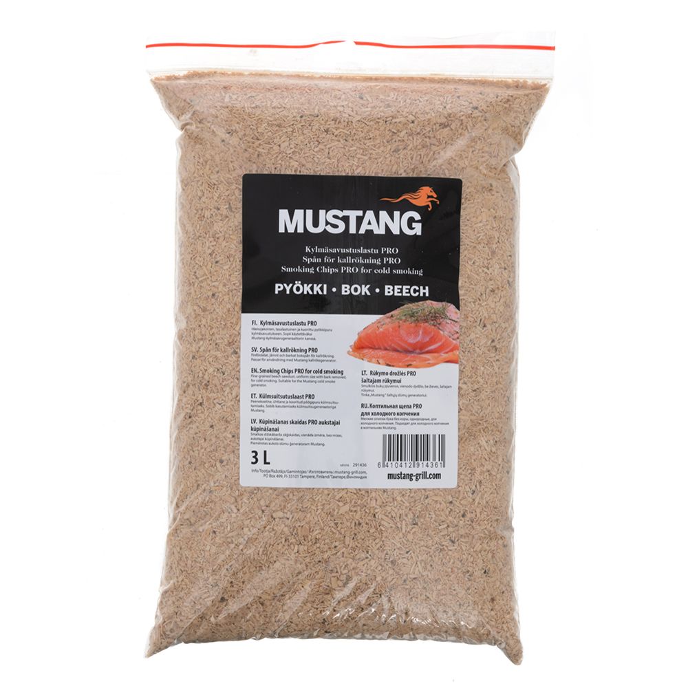 Mustang Pro kallrökningsspån bokved 3 l