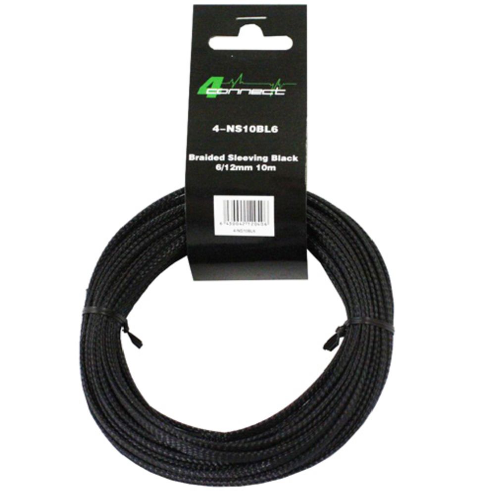 FOUR Connect nailonsukk, must, 6 / 12 mm, 10 m
