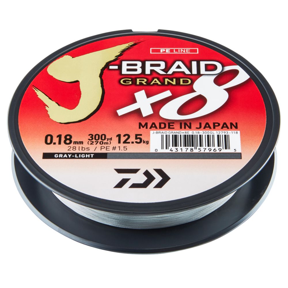 Daiwa J-Braid X8 Grand kuitusiima 0,10 mm 135 m 7 kg harmaa