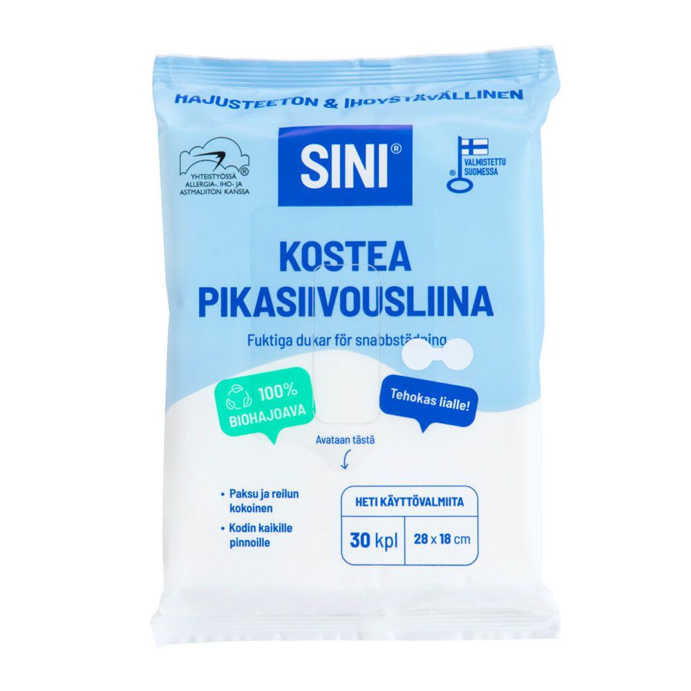 Sini fuktiga rengöringsdukar, oparfymerad 30 st.