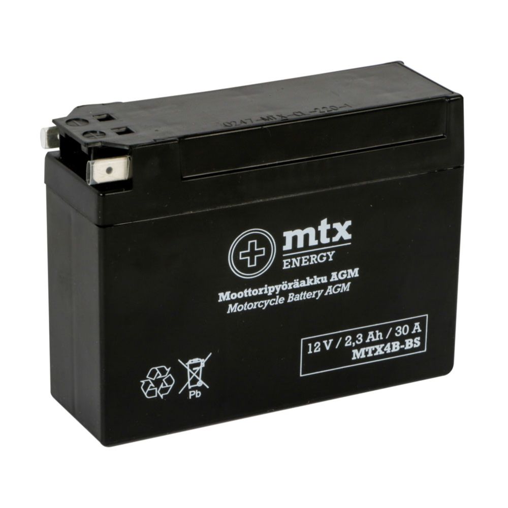 MTX Energy AGM-batteri 12 V 2,3 Ah "MTX4B-BS" (113 x 38 x 85 mm)