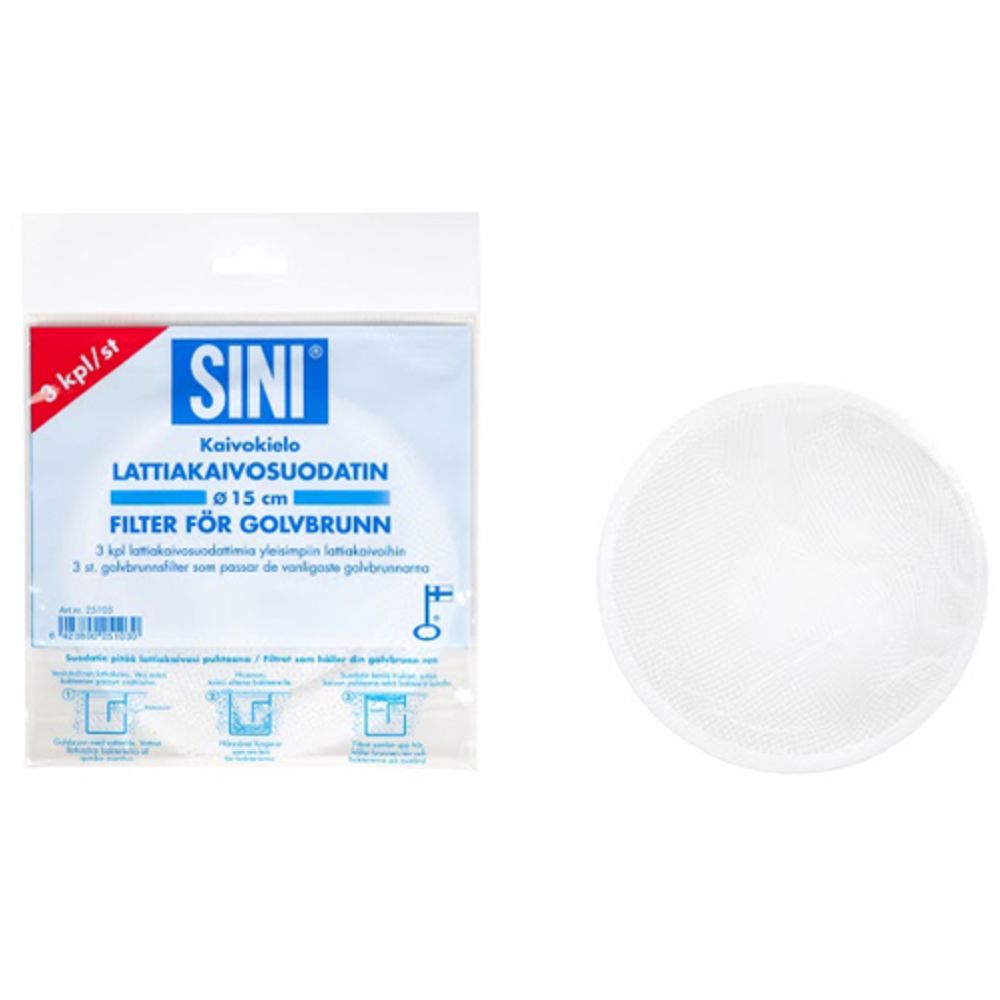 SINI Lattiakaivosuodatin 3 kpl Ø 15 cm