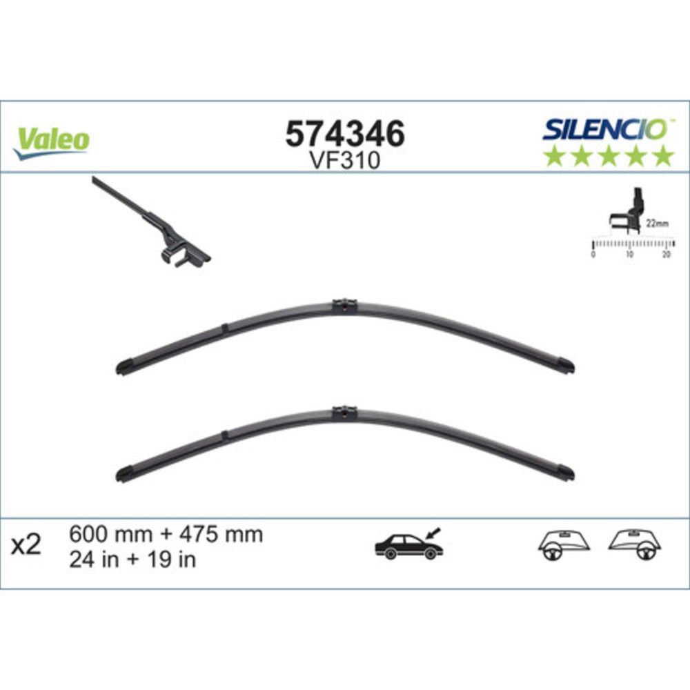 Valeo X-trm VF310 pyyhkijänsulkapari 60 + 47,5 cm