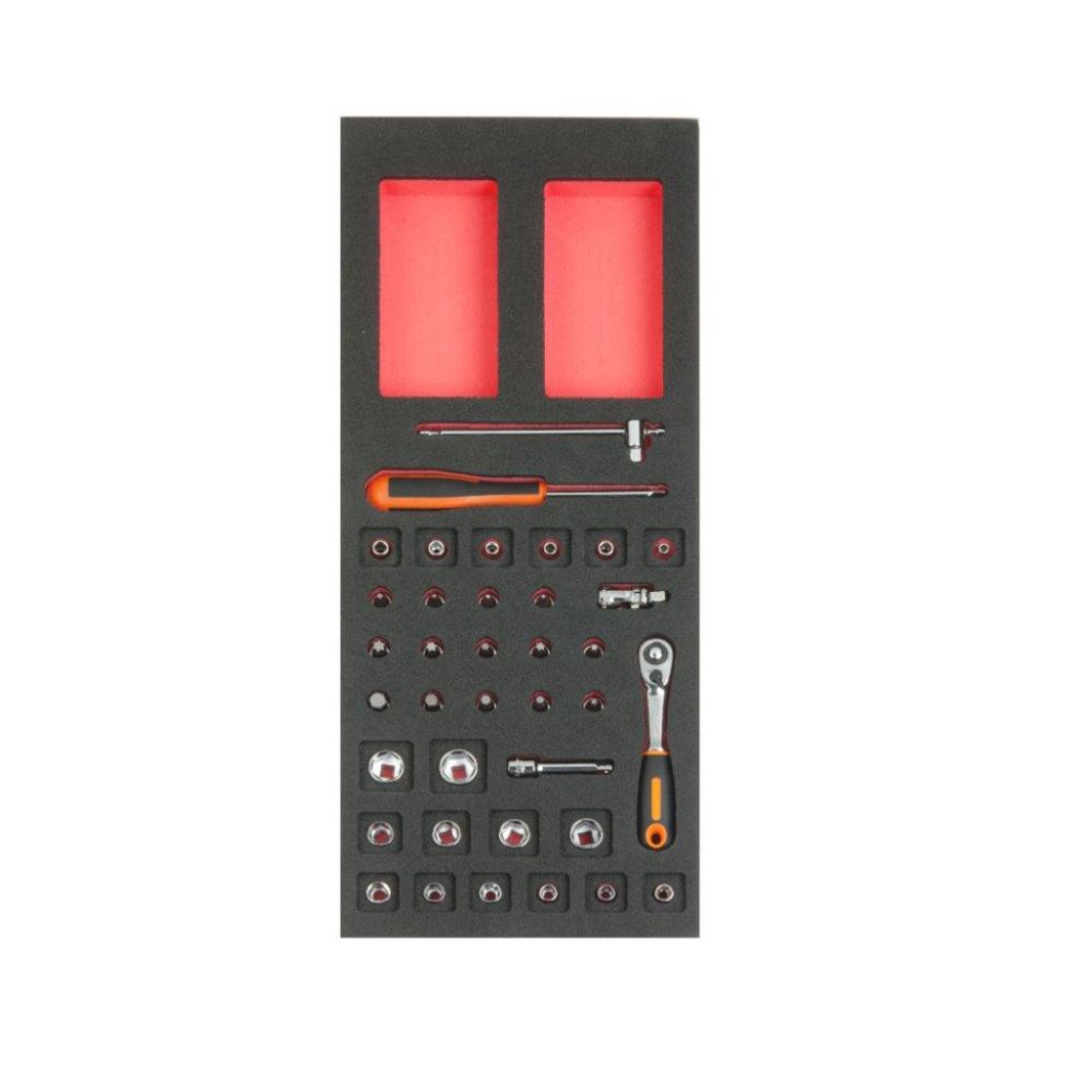 Bahco FF1E2001 hylsysarja työkaluvaunuun 1/4" 37 osaa