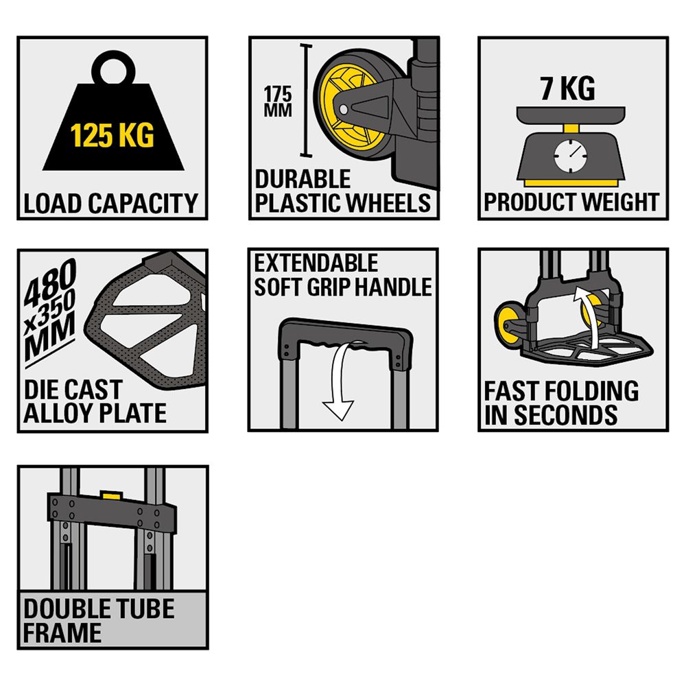 Stanley FXWT706 hopfällbar transportkärra aluminium 125 kg